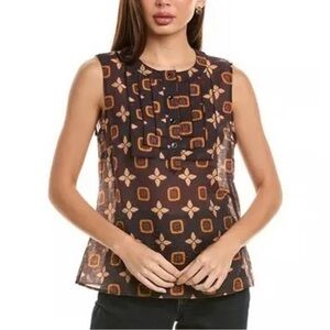 CAbi "Louis" Sleeveless
Brown Geo Medallion Print
Top - Size M
